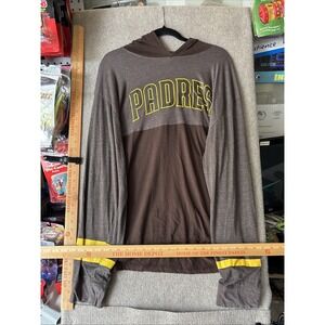 Padres San Diego Swinging Friar SGA Brown Gold Pullover Hooded Shirt Mens Sz XL